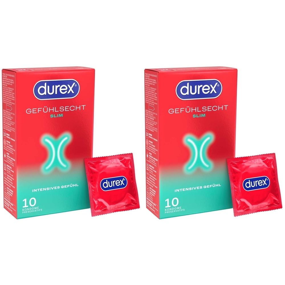 Durex Gefühlsecht Slim Kondome 2x 2x10 St