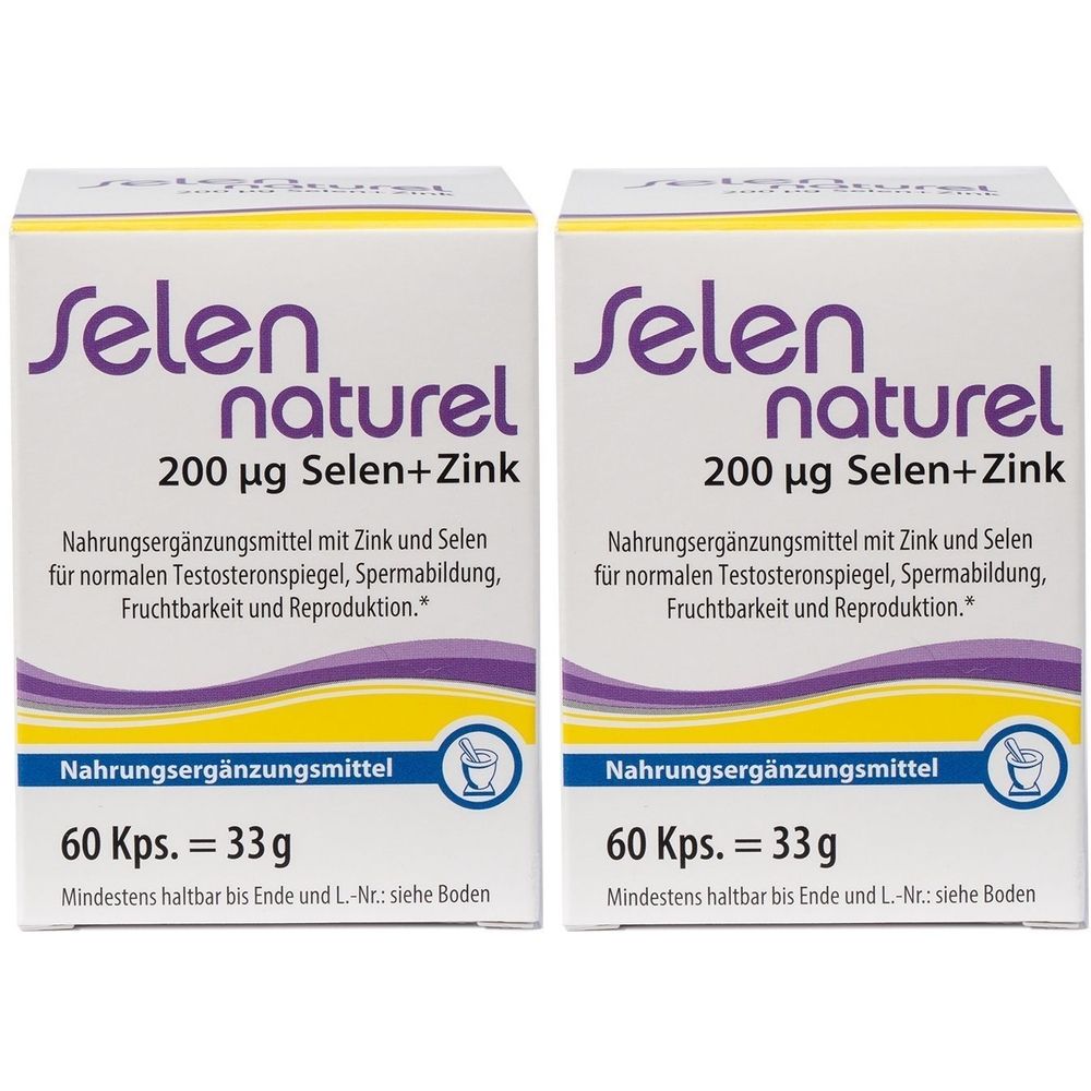 Selennaturel 200 µg+Zink Kapseln 2x 2x60 St