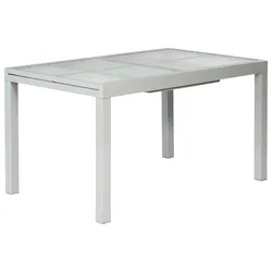Gartentisch ausziehbar ca. 180x90 cm Alu Silber/Glas