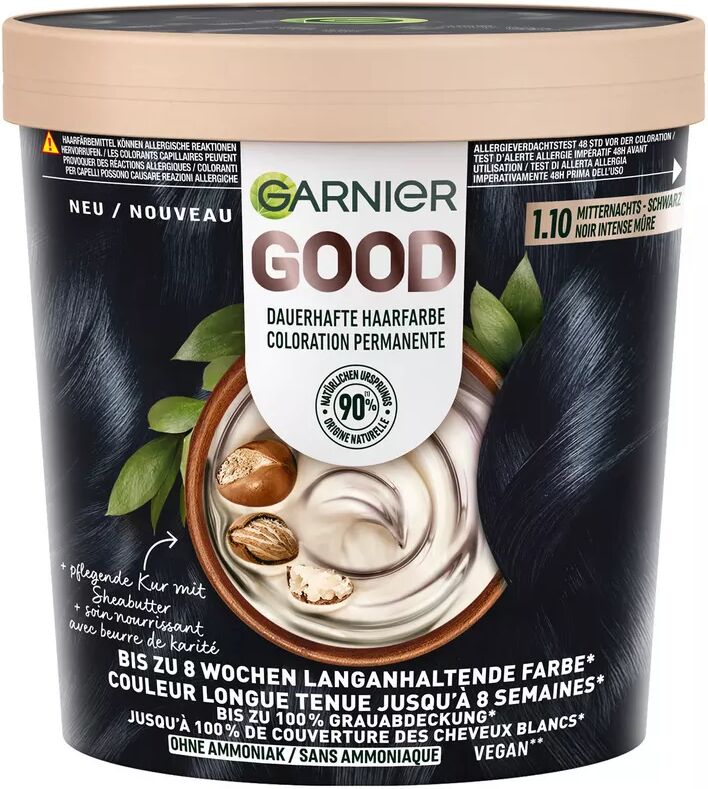 Garnier - GOOD Dauerhafte Haarfarbe 1.10 Midnight Illusion, 1 Stück