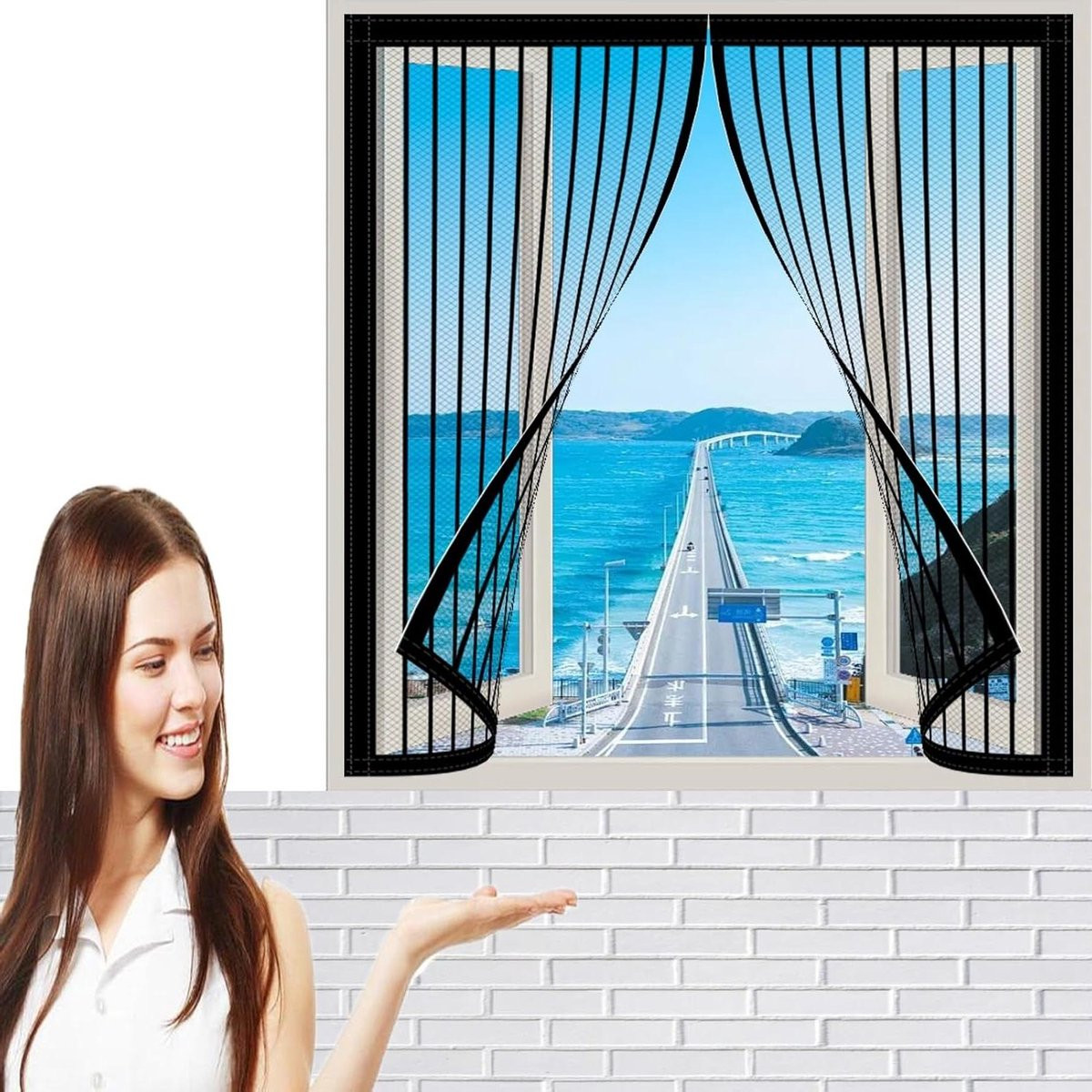 Zelfklevend Raamhor voor Insectenwering - Zwart - 60 x 98 cm