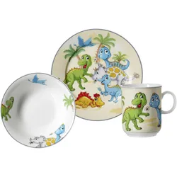 Kindergeschirr + Kinderbesteck, R&B Kindergeschirr Dino 3tlg