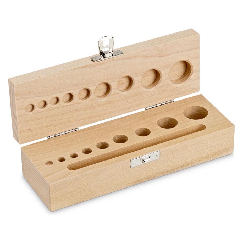 Kern Holz-Gewichtsetui, 1 g - 100 g Buche für F2 + M1 + M2 + M3, Knopf/Kompakt (354-430-200)