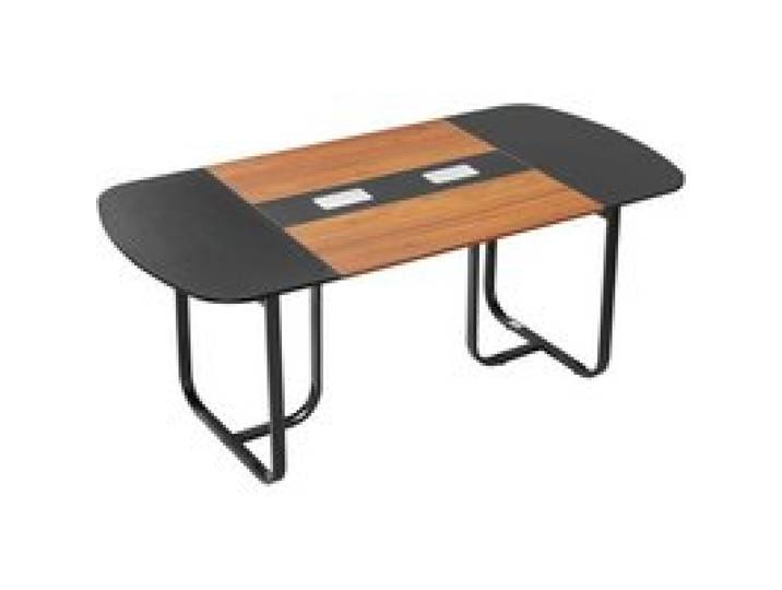 VEVOR Konferenztisch Besprechungstisch für 6-8 Personen 180 x 90 cm ovaler Schreibtisch Seminartisch Meetingtisch Mehrzwecktisch Pausentisch mit Metallbeinen für Büro Konferenzraum Schwarz & Braun
