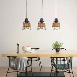 Hängeleuchte Pendellampe Käfig-Design Rattan 3-Flammig Esszimmerleuchte, Länge x Höhe 57 150 cm, Wohnzimmer Esszimmer