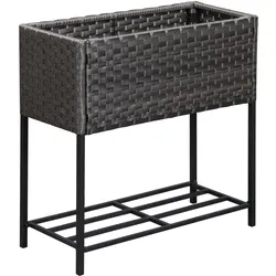 POLY Rattan, Hochbeet, Braun