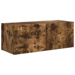 Helloshop26 - Kompaktes modernes Wand-TV-Möbel 78,5 x 31 x 29,5 cm mit funktionalen Regalen aus Holzwerkstoff rauchreiche