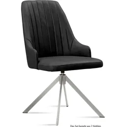 ESSZIMMERSTUHL drehbar (2er-Set) Davorka 52x91x60 Edelstahl/Anthrazit