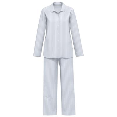 Schlafanzug SEIDENSTICKER "Damen Pyjama Lang bodywear", Damen, Gr. 42, blau (zen blau), Homewear-Sets Schlafanzug