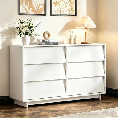 YUN Modern Wood Dresser with Handle-Free Design and Curved Edges for Bedroom