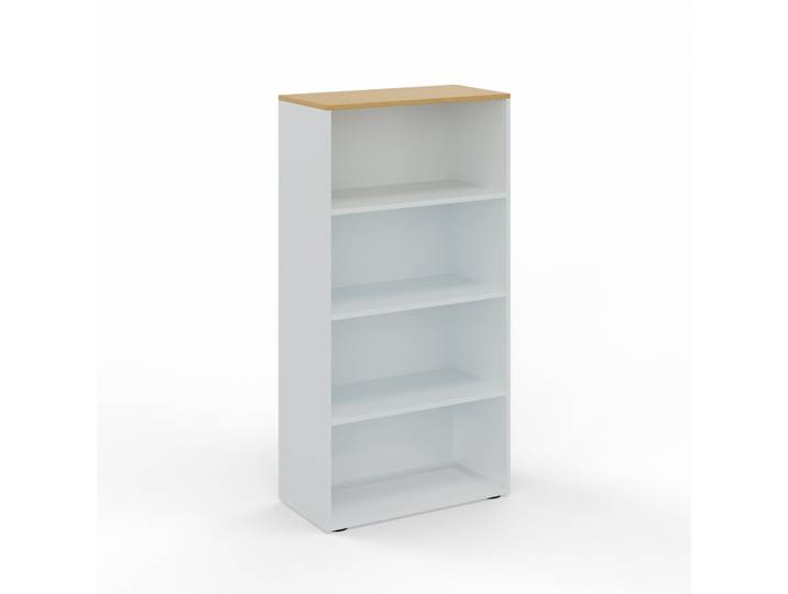 Regal Tradingzone GO Swiss 80.0 x 40.0 cm, Weissgrau/Buche, 4 Ordner hoch, Neu - Optimal für Büro und Organisation