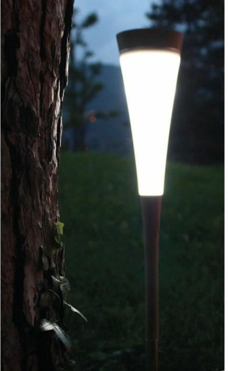 BigBuy Home Led Solar Tuinpaal Cilinder Wit