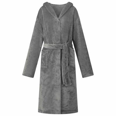 vidaXL Bademantel Hoodie Dunkelgrau S Flanell