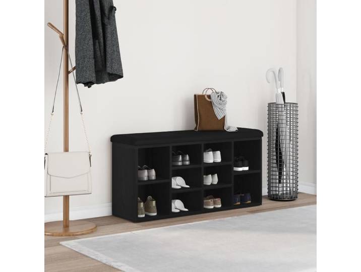 Banc de rangement Chêne noir 100x30x48 cm Bois d ingénierie