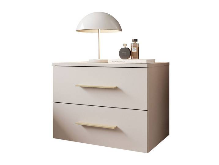 Lookway Nachttisch LINA 2S Kaschmir Hängender Nachttisch mit LED-Beleuchtung (1x Nachttisch), 55x42x37 cm