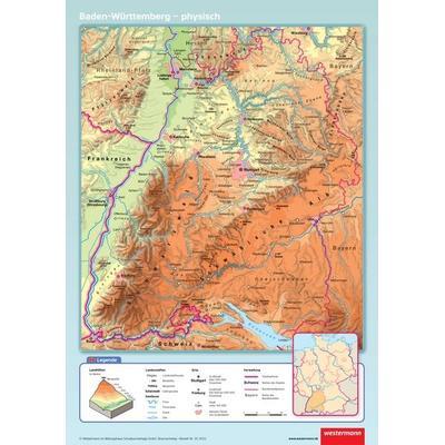 Baden-Württemberg, Posterkarte, Zubehör von , Westermann Schulbuchverlag, 978-3-14-303032-5