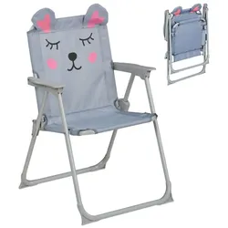 Relaxdays Kinder Klappstuhl mit Motiv Grau,Rosa,Schwarz