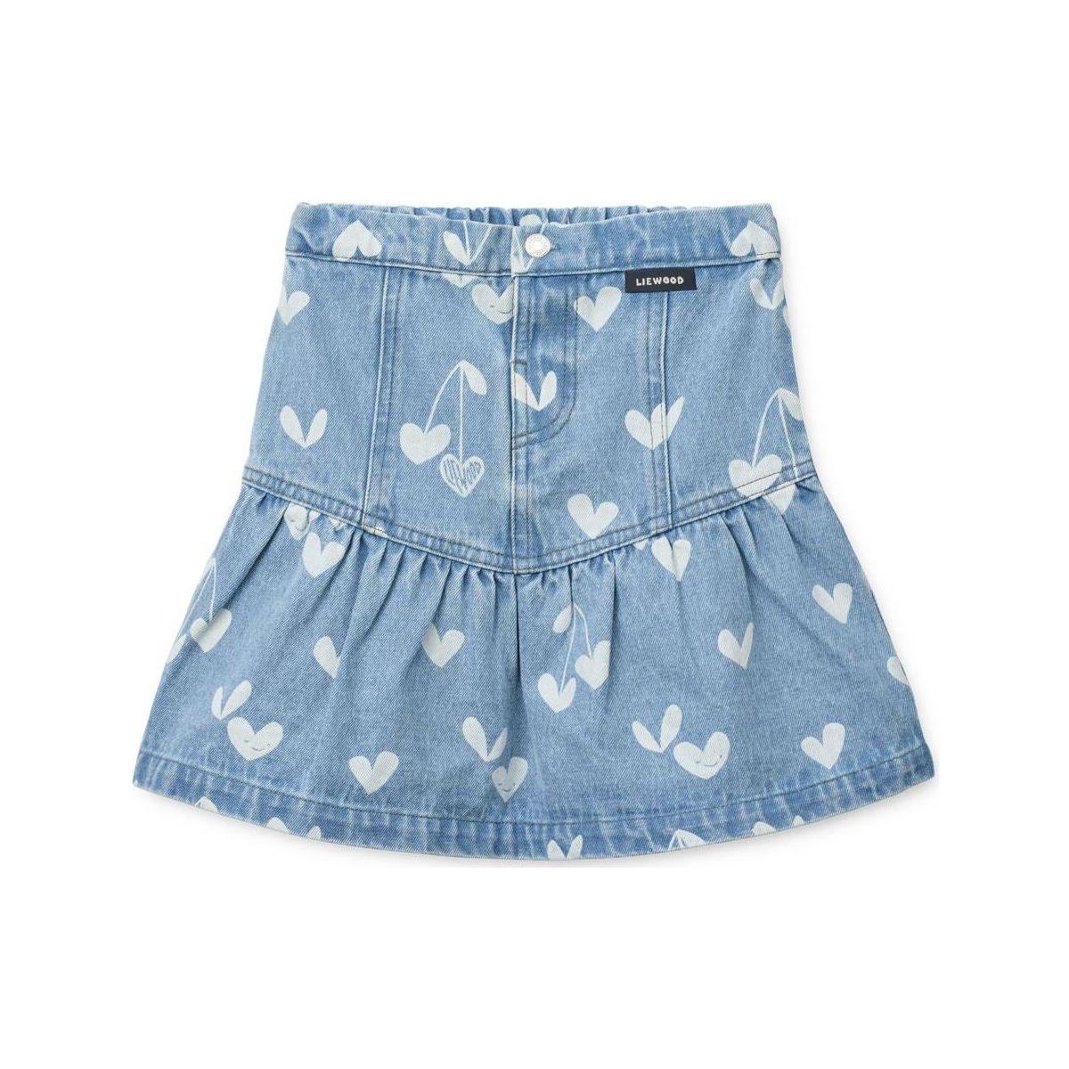 Liewood Dayla Printed Denim Skirt sweethearts / light blue denim (2667) 92 LW20581-2667-92-CU