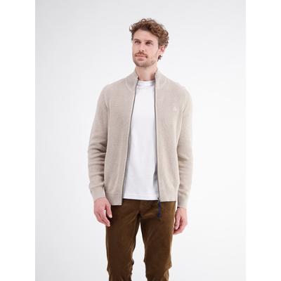 Strickjacke LERROS "Strickjacke im Casual-Stil aus hochwertiger Baumwolle", Herren, Gr. L, gravel beige melange, 100% Baumwolle, Strickjacken Strickjacke