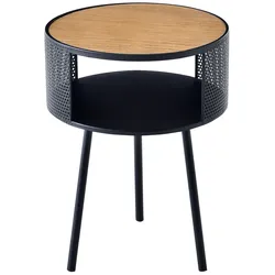 Helloshop26 - Beistelltisch mit integriertem Stauraum schwarze Holzoptik