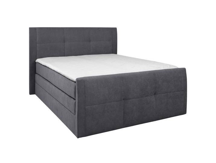 Boxxx Boxspringbett, Grau, Kunststoff, H3, Höhe ca. 19 cm, 140x200 cm, Topper durchgehend, in verschiedenen Größen erhältlich, Matratze geteilt, Schlafzimmer, Betten, Boxspringbetten