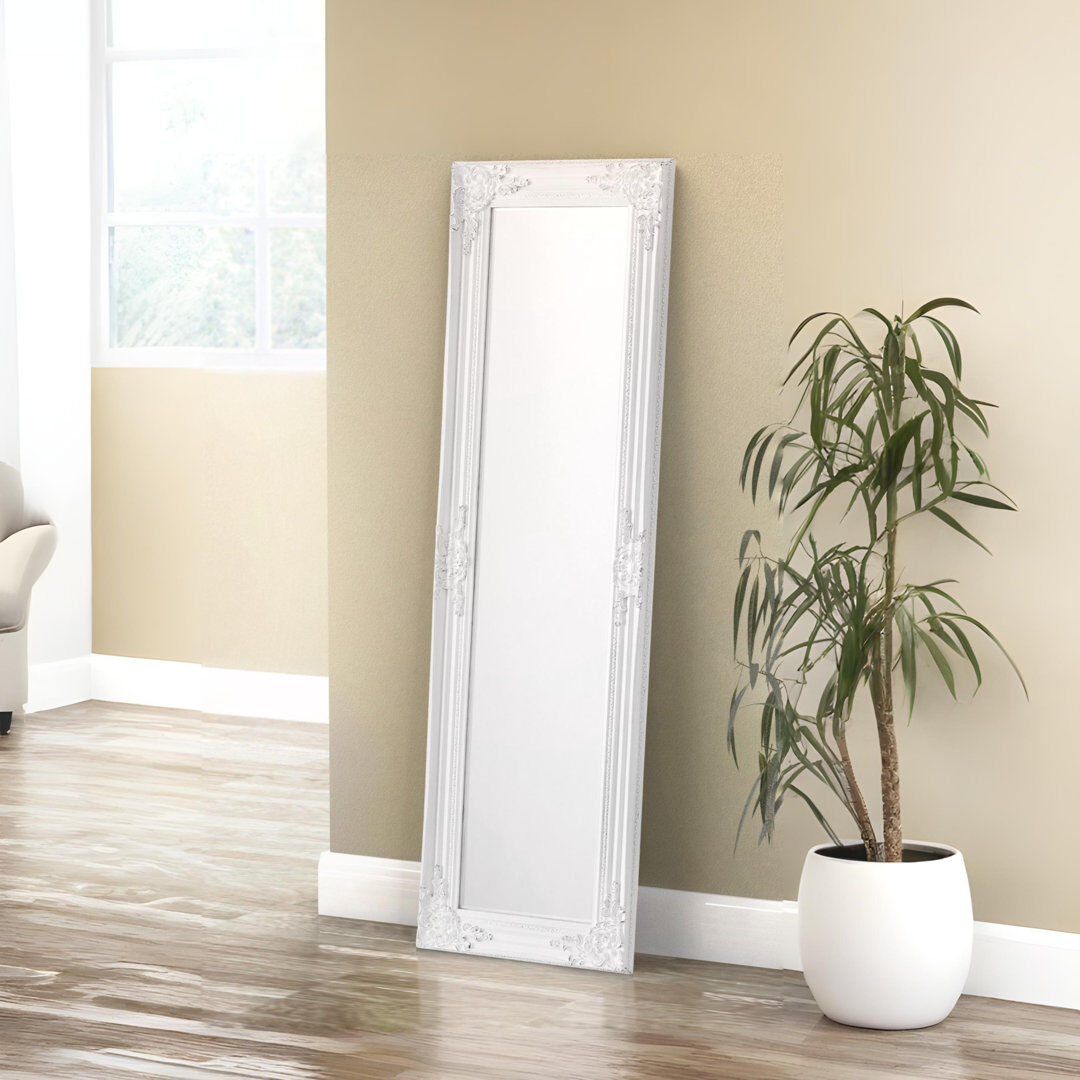 Metro Vigue Gypsum Flat Mirror White 130cm H X 40cm W X 3.5cm D
