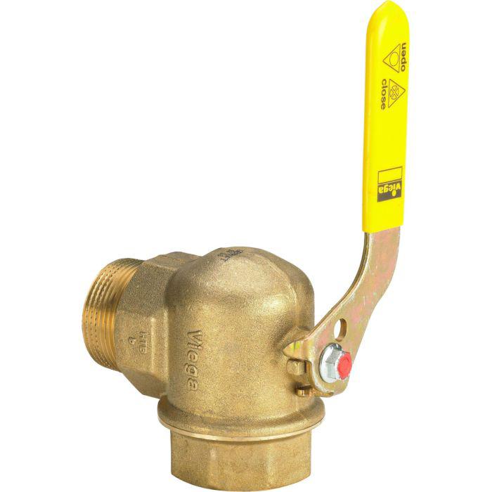 Viega Gaszählerkugelhahn 525132 R/Rp 1, Messing, Eck, für Zweistutzengaszähler