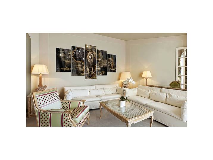 Tableau déco plexiglas Golden Lion Plexiglas Noir 200 x 100cm