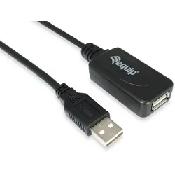 EQUIP 133310 Aktive USB 2.0 A auf A Verlängerungskabel Stecker auf Buchse, 10m