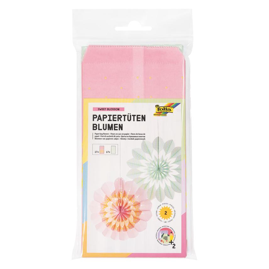 Folia Bastelset Papiertüten Blumen (400 g/m², 34x) (21911)