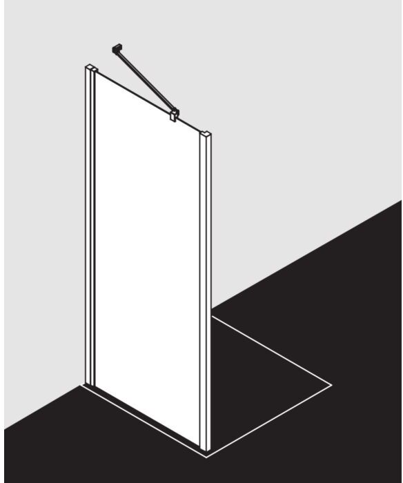Kermi Liga Seitenwand LITWD07820VAK 78x200cm, silber hochglanz, ESG klar, auf Duschplatz