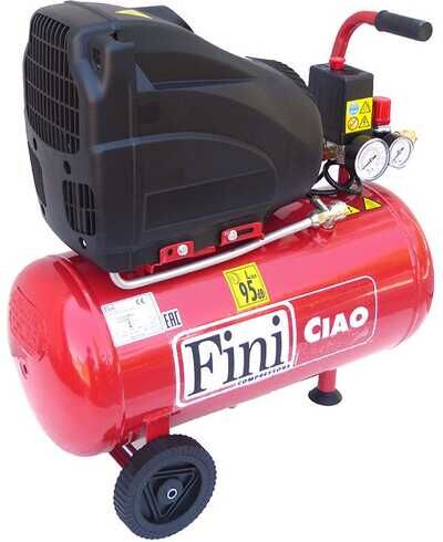 FINI CIAO 24 - Elektrischer tragbarer Kompressor mit Wagen - Motor 1.5PS - oilless - 24 Lt