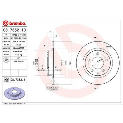 Brembo Bremsscheibe [Hersteller-Nr. 08.7352.11] für Mazda, Ford Usa