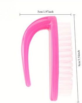 Combo Retail Shop Oval Nail Brush, Nail Dust Brush, Plastic Nail Cleaning Brush, Soft Bristle Brush, Sweep Nail Dust Effectively pink