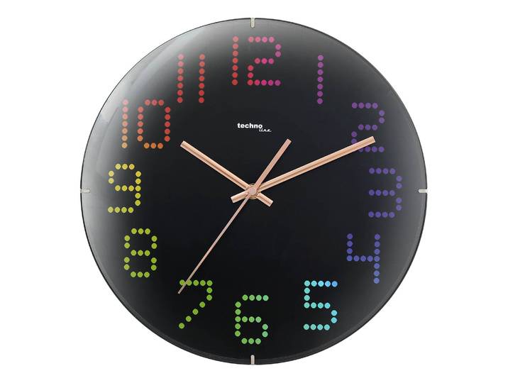 Wanduhr WT 7410 Kunststoffgehäuse / Glasabdeckung Ø 31cm Schwarz
