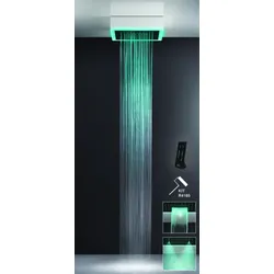 Gessi Afilo, Multifunktions Dusch-Einbau-System 500x500 Strahlarten Regen, Schwall, Nebel mit Colour Lichttherapie Effekt, 57511279