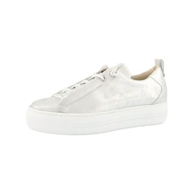Sneaker PAUL GREEN "Paul Green Sneaker Leder", Damen, Gr. 40,5, Leder, silber (metallic silber), Schuhe Sneaker