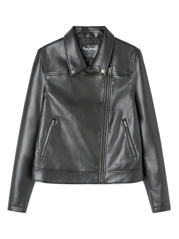 Pepe Jeans Kunstlederjacke in Schwarz - M