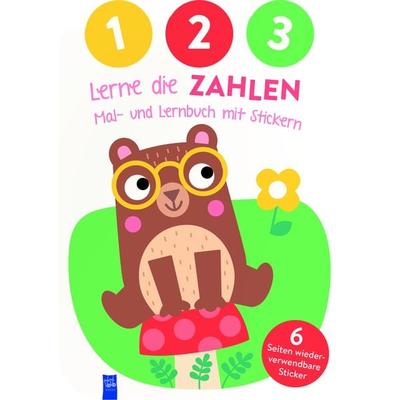 1,2,3 - Lerne die Zahlen - Mal- und Lernbuch mit Stickern (Cover Bär), Taschenbuch von , Yoyo Books, 978-94-6454-570-8