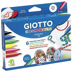 6x Giotto, Marker, Fasermaler 'Decor Textile' (6x)