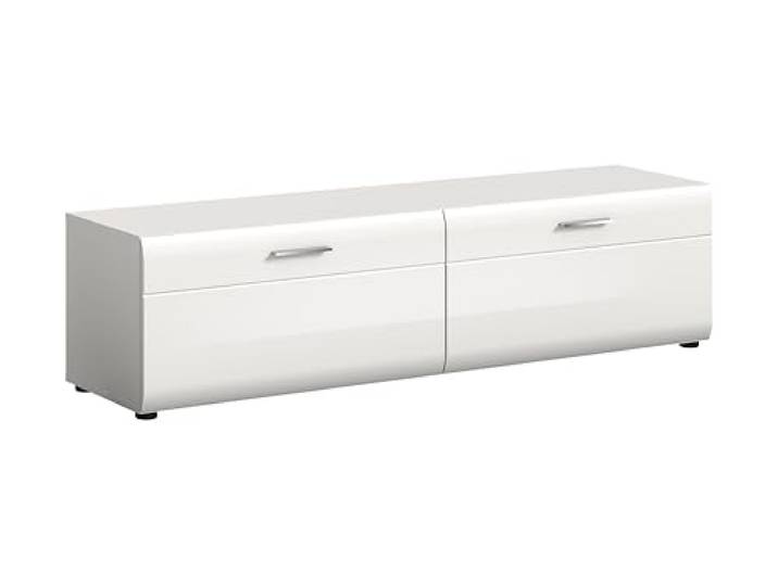 xonox.Home Meuble TV Bas Ice - 160 x 41 x 40 cm - Imitation Blanc Brillant et Blanc Brillant