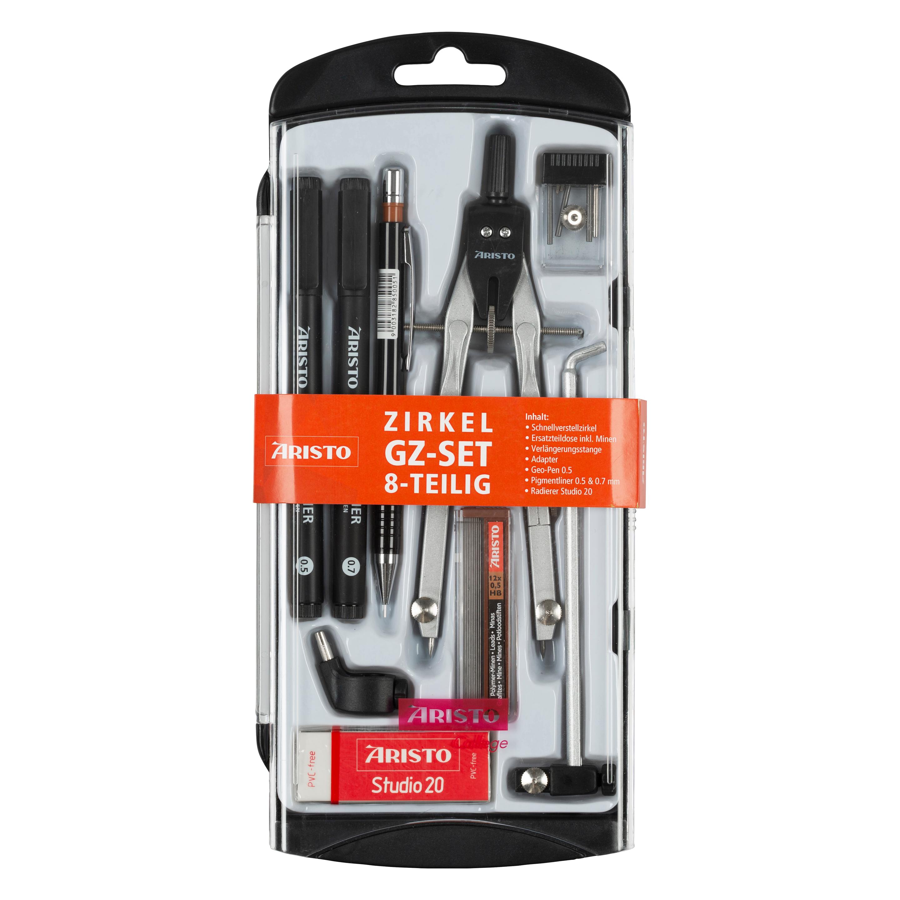 Schneider Schnellverstellzirkel Schul-Set, 9-teilig (AR80078)