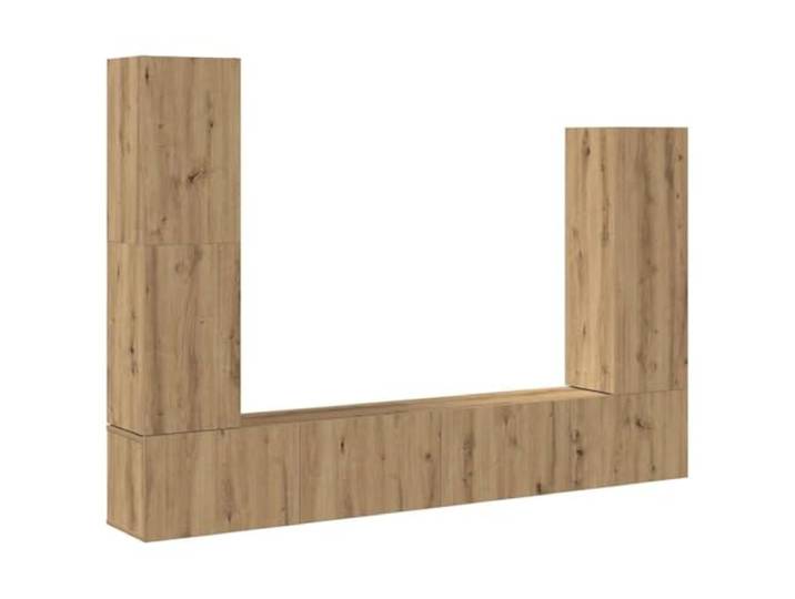 LKJephalotrope 4-tlg. TV-Schrank-Set Wandmontage Artisan-Eiche Flexibles Hängesystem für Wohnzimmer und Schlafzimmer, bietet strukturierten Stauraum und entlastet Ihre Bodenfläche.