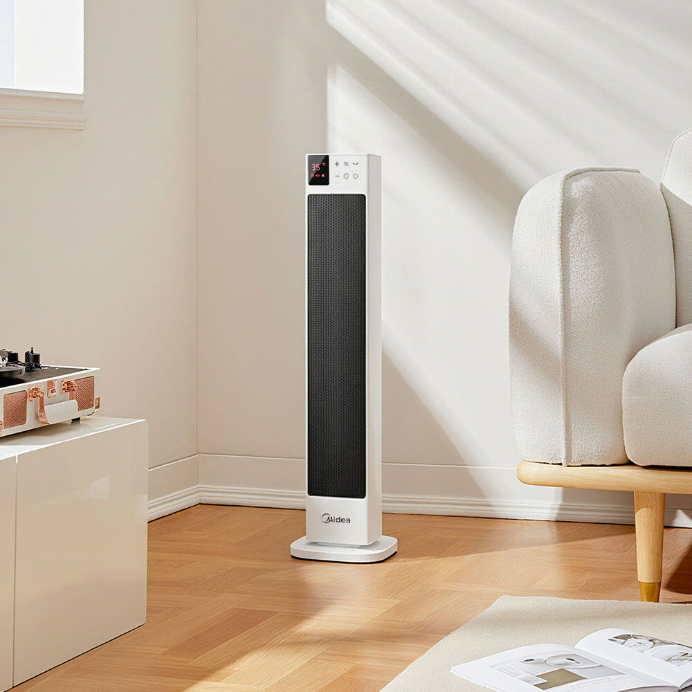 Comfee 2000W 6824 BTU Electric Tower Space Heater with Adjustable Thermostat and with Digital Display White 76.5 cm H x 19.6 cm W x 20 cm D