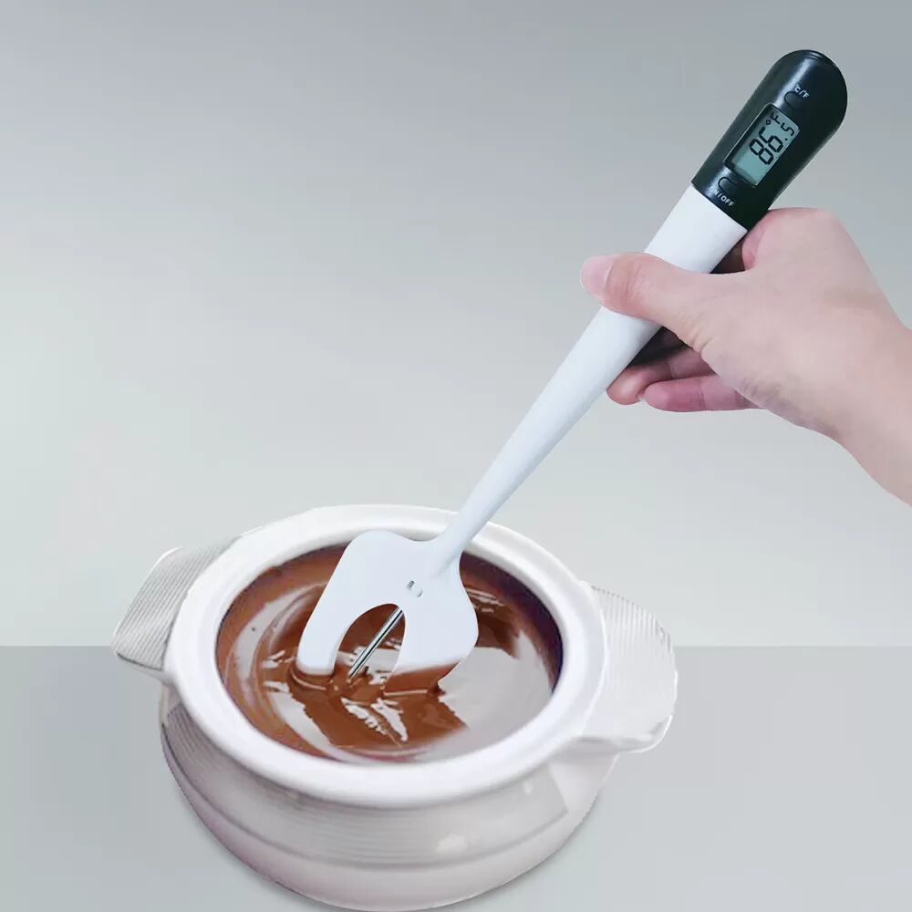 INF Digitaler Lebensmittelthermometer-Spatel zum Kochen und Backen Schwarz