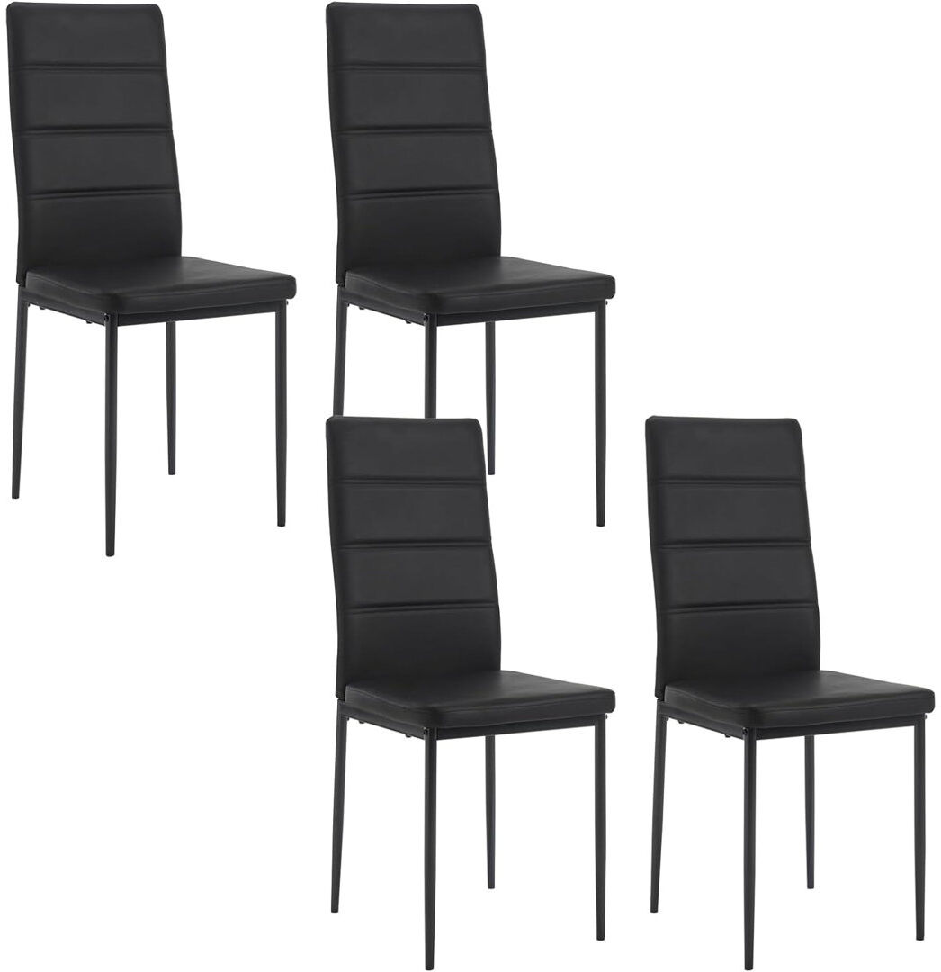17 Stories Obey 47cm H Upholstered Full Back Parsons Chair Black 98cm H X 37.5cm W