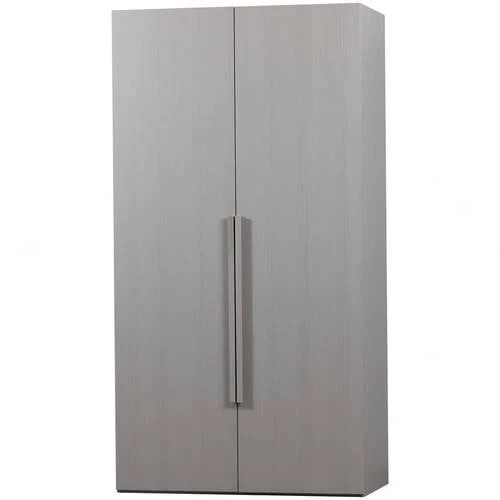 WOOOD Rens Kledingkast 2-deurs - Noten/Grijs - B/D/H: 110 x 58 x 210 cm