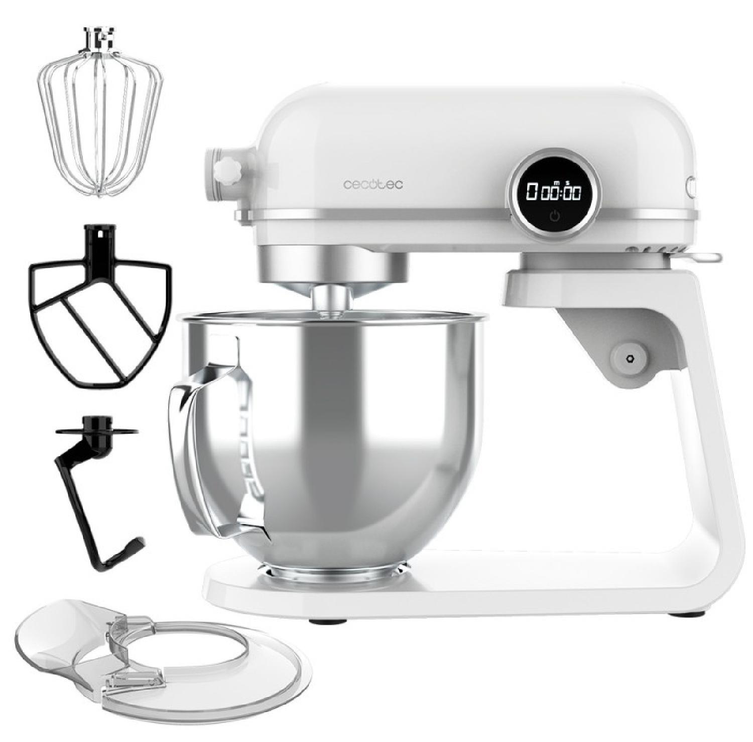 Cecotec Twist&Fusion 4500 Luxury, 5,2 l, Weiß, Schlagen, Kneten, Mixen, Rührer, Geschwindigkeit, LED, Edelstahl