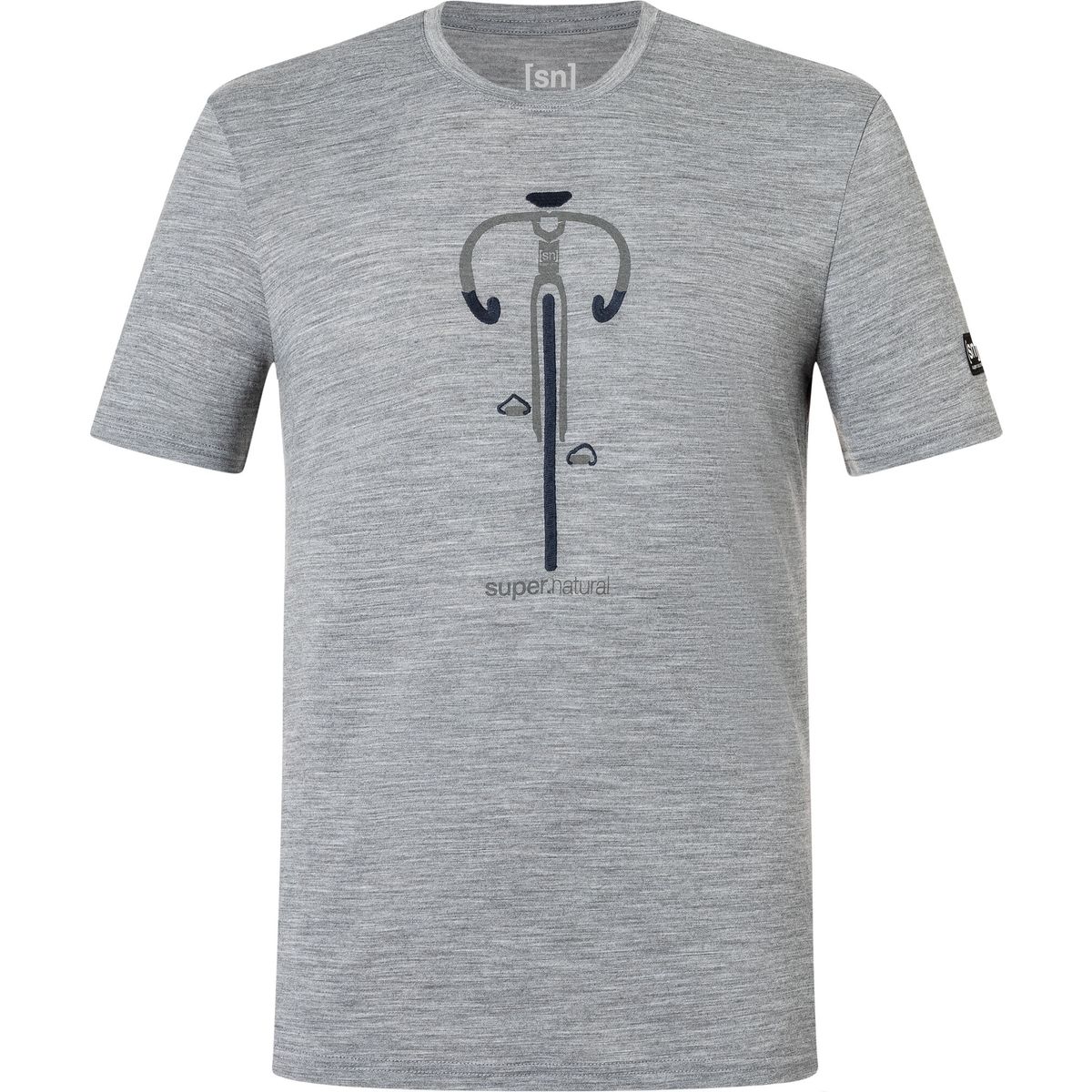 Super.Natural M Vintage Bike Tee cashmere grey melange/blueberry/vintage khaki melange (16H) L SNMP0118716HL