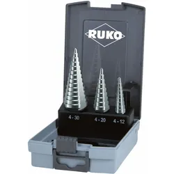 RUKO Stufenbohrer-Satz HSS mit 3 Schneiden - 3-tlg. - 101326RO